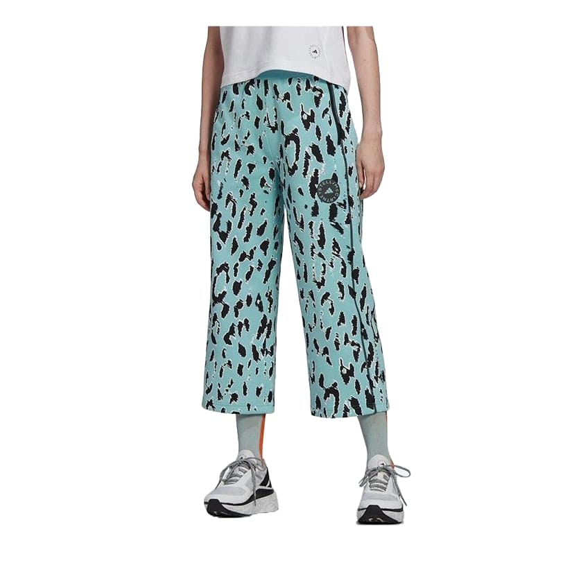 (WMNS) adidas by Stella McCartney Cropped Pants Asia Sizing 'Teal Black' HA8965