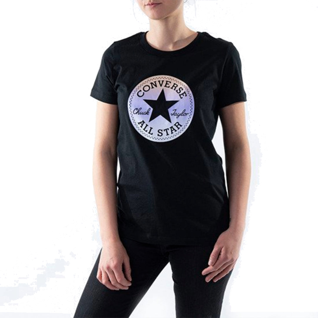 (WMNS) Converse T-Shirt All Star T-Shirt Asia Sizing 'Black White' 10018921-A01