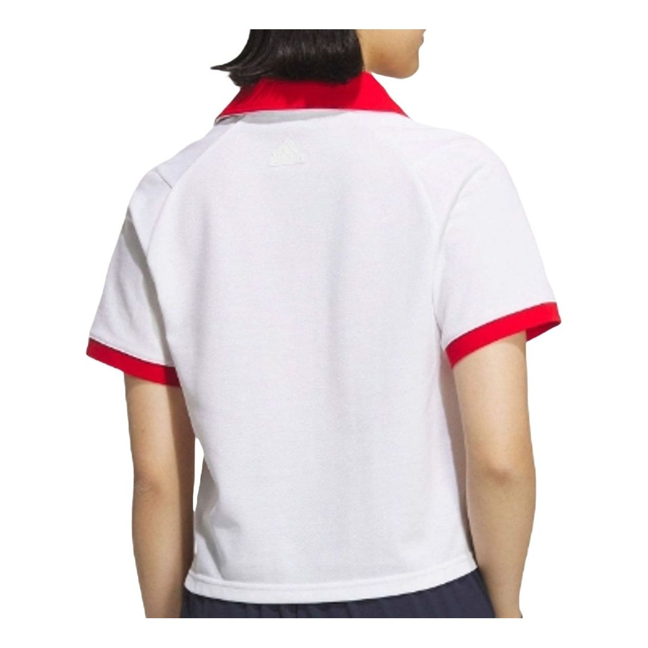 (WMNS) adidas VERBIAGE Polo T-Shirt Asia Sizing 'White Red' JC8685