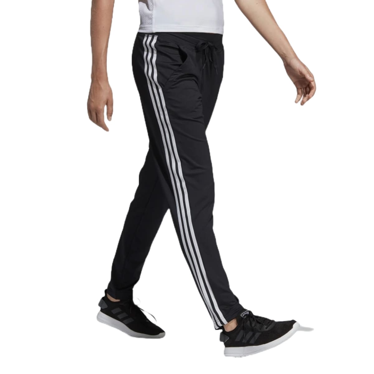 (WMNS) adidas Essentials Design 2 Move 3-Stripes Pants Asia Sizing 'Black White' DS8732