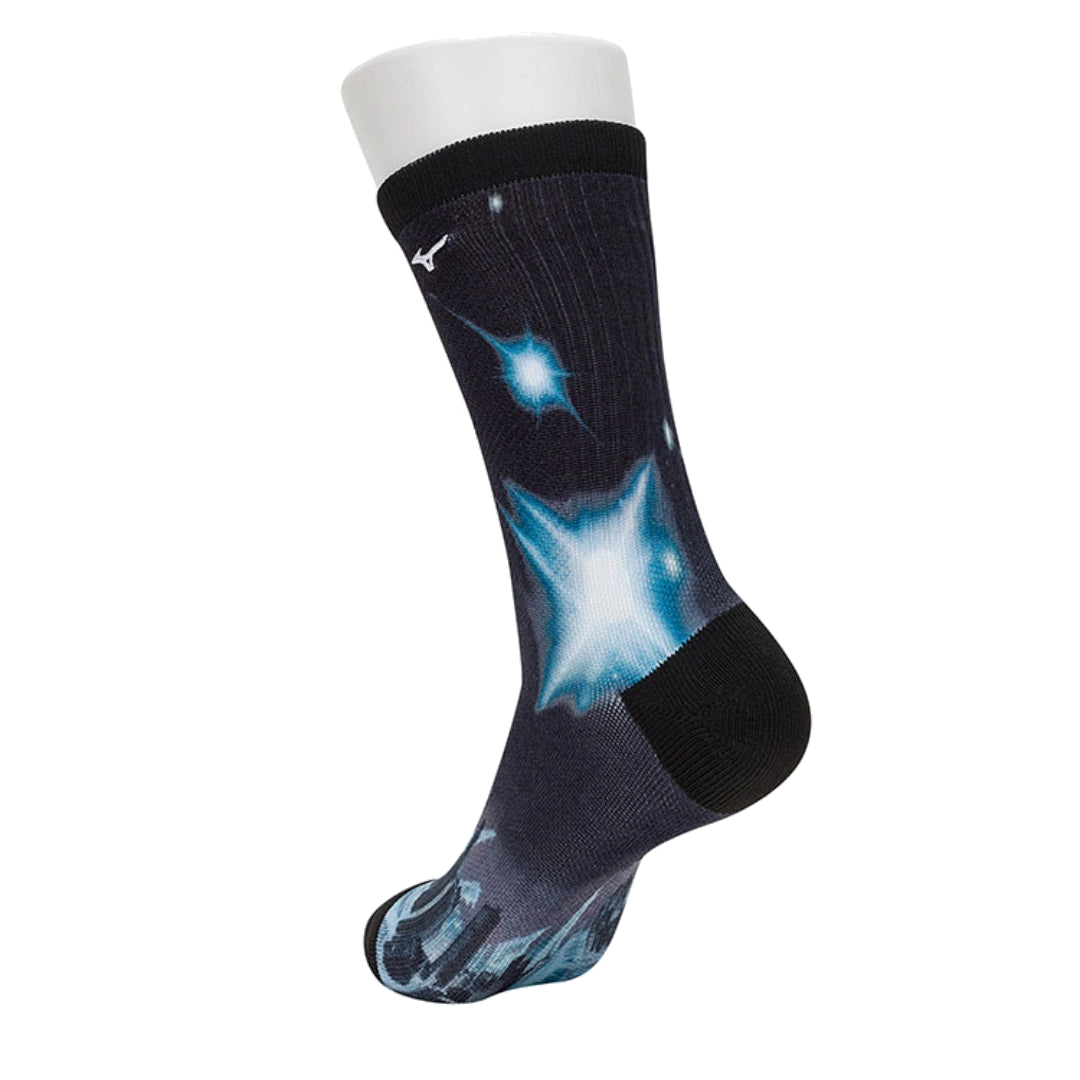 Mizuno X The Wandering Earth Manga Graphic Printed Socks 'Black Blue' D3CX33I2