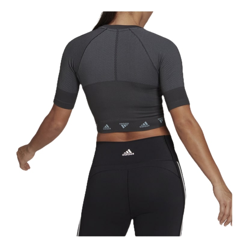 (WMNS) adidas AEROKNIT Training T-Shirt Asia Sizing 'Grey' HD9566