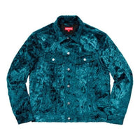 Supreme Fuzzy Pile Trucker Jacket 'Teal Black' SUP-SS19-165