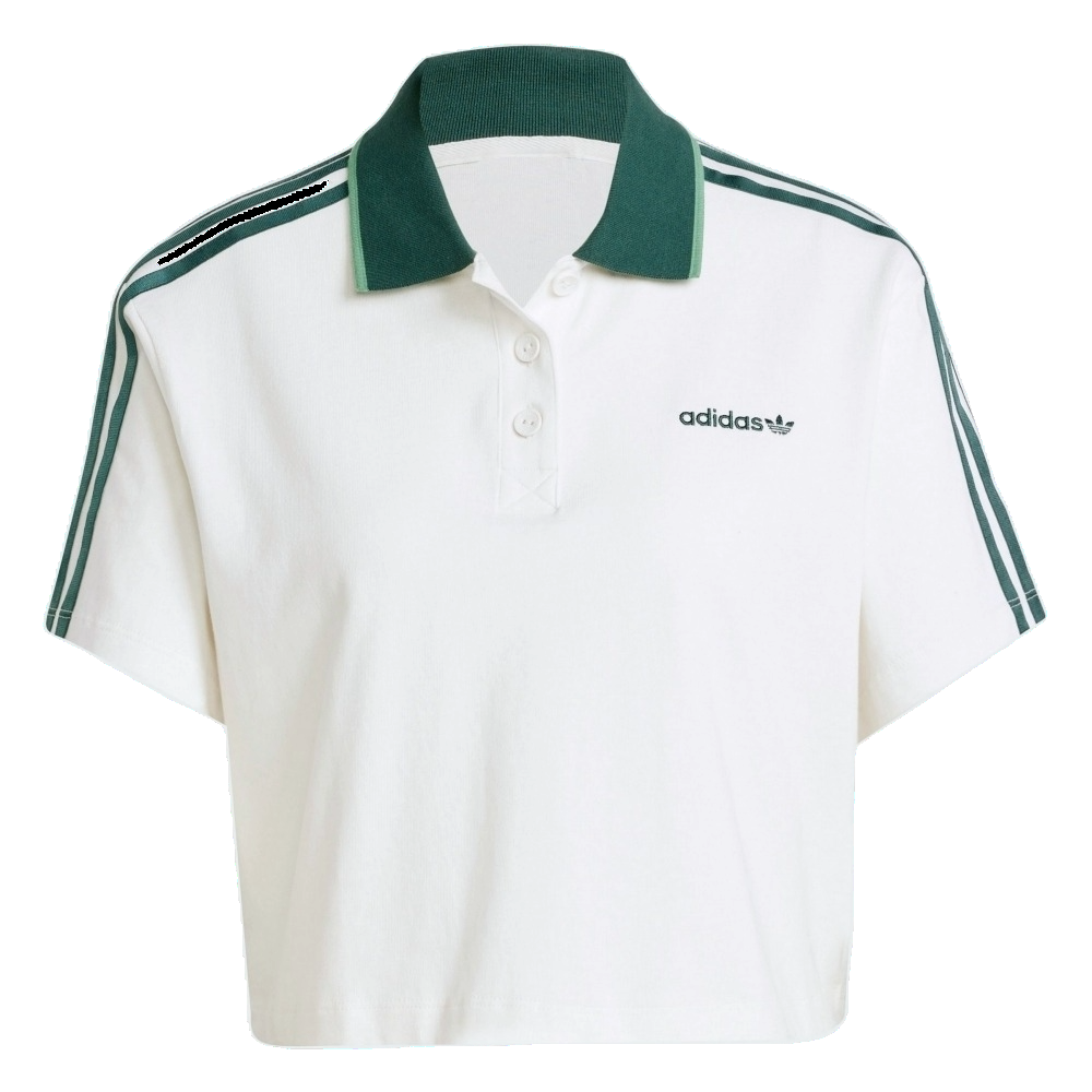 (WMNS) adidas Loose Crop Polo Shirt Asia Sizing 'White' IX3555