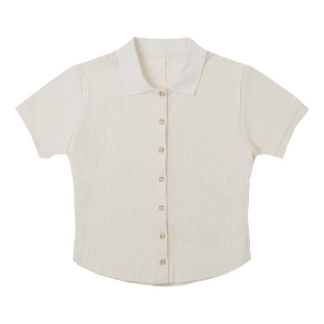 (WMNS) Converse Gradient Letter Embroidery Polo Shirt Asia Sizing 'White' 10027237-A01