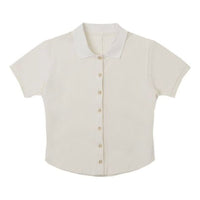 (WMNS) Converse Gradient Letter Embroidery Polo Shirt Asia Sizing 'White' 10027237-A01
