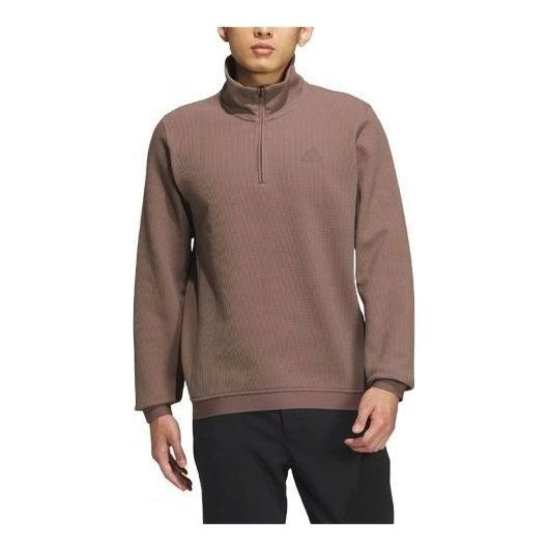 adidas Half-Zip Sleeve Sweatshirt 'Brown' IZ1590