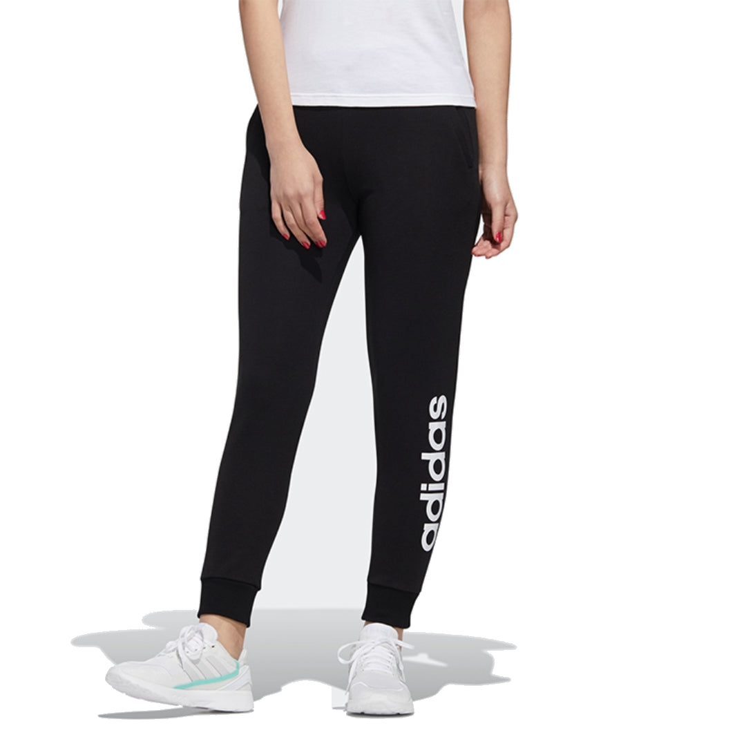 (WMNS) adidas Neo Essential Logo Pants Asia Sizing 'Black White' GJ7917