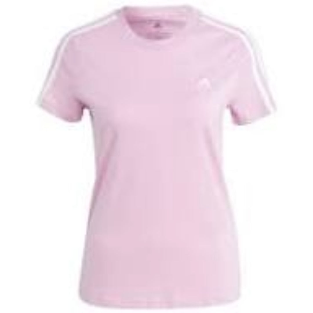 (WMNS) adidas Essentials Slim 3-Stripes T-Shirt Asia Sizing 'Pink White' IM2795