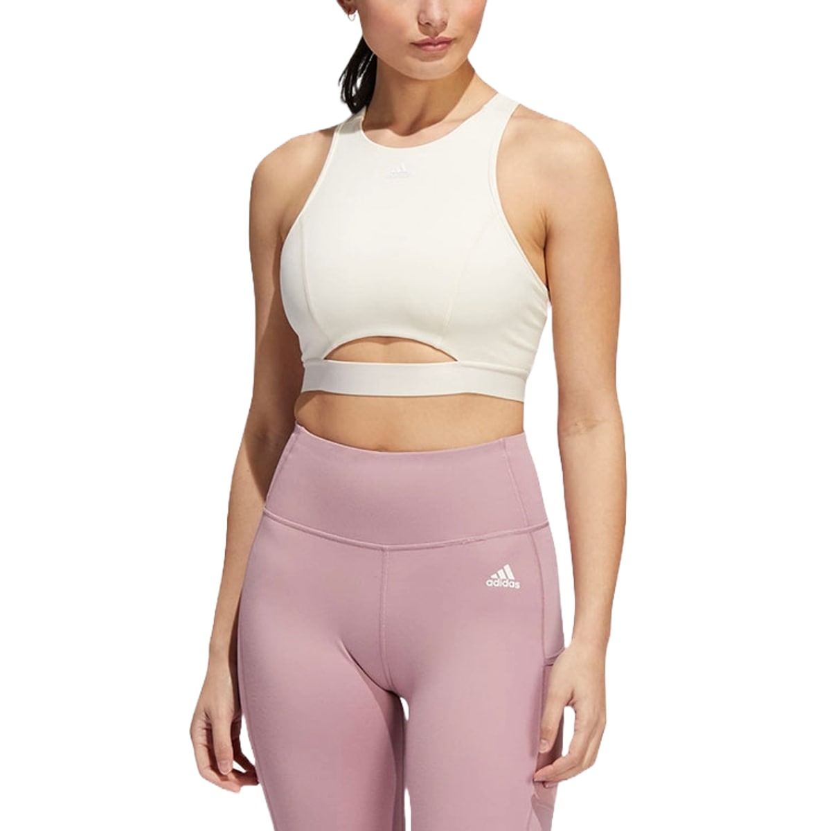 (WMNS) adidas CoreFlow Medium-Support Bra Asia Sizing 'White' HE2116