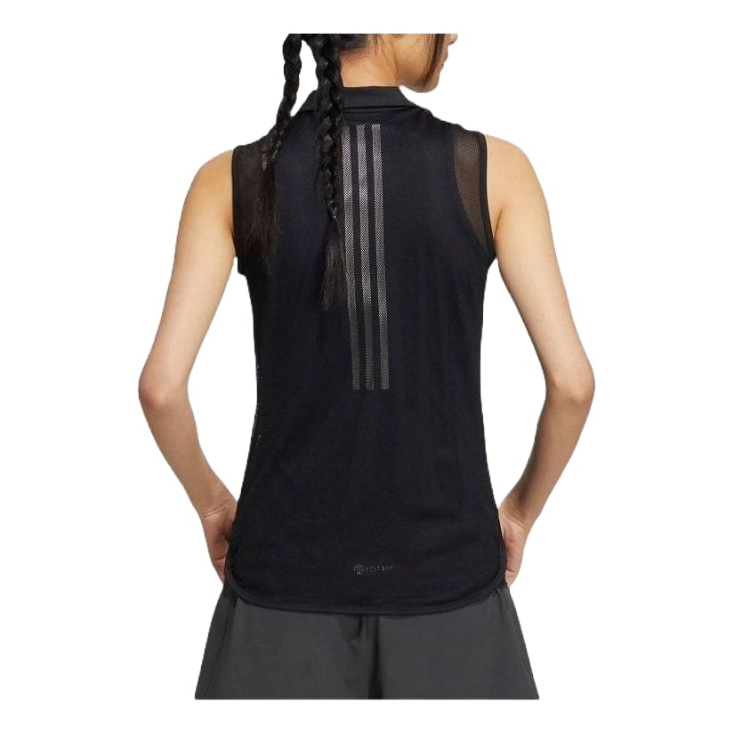 (WMNS) adidas Statement HEAT.RDY Mesh Sleeveless Polo Shirt Asia Sizing 'Black' HB3539