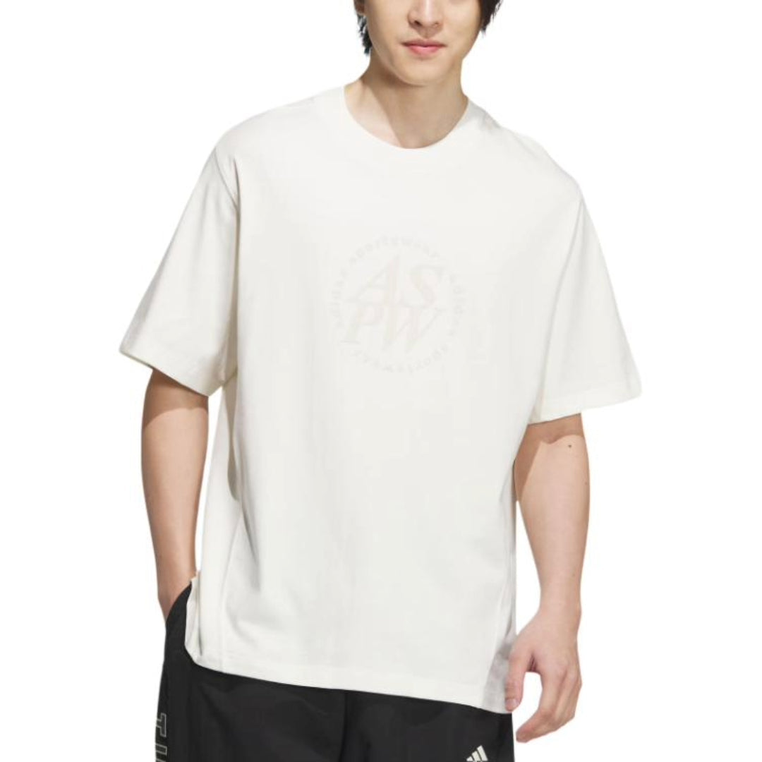 adidas Letter Printed T-Shirt Asia Sizing 'White' JI6257