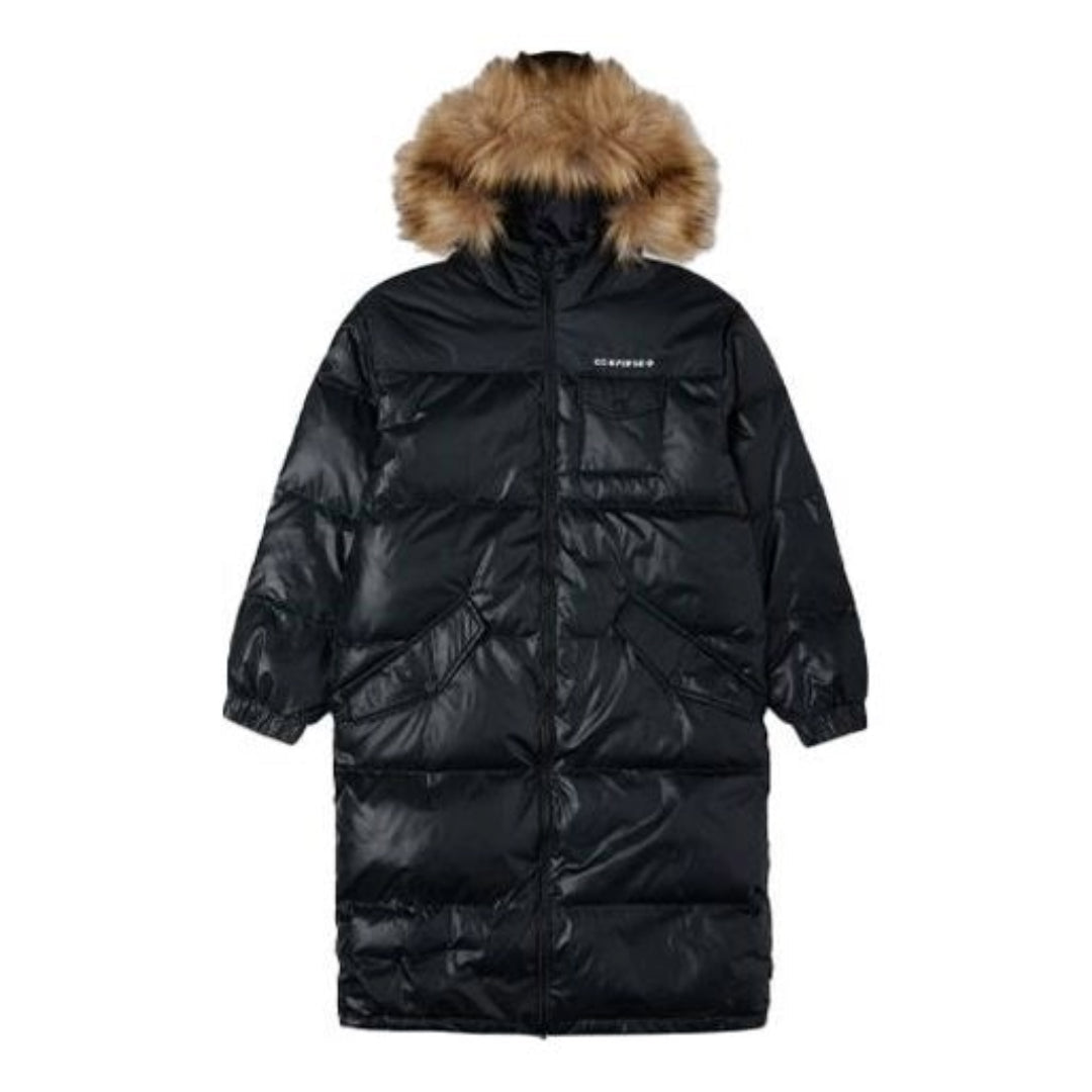 (WMNS) Converse Long Down Jacket Asia Sizing 'Black' 10021989-A02