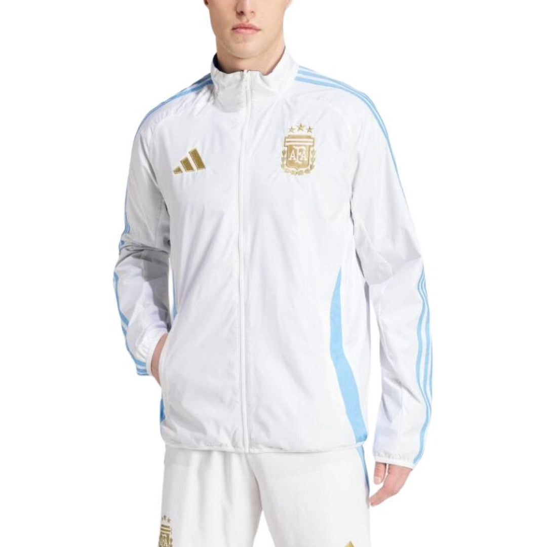 adidas Argentina Anthem Jacket Asia Sizing 'White Blue' IW0219