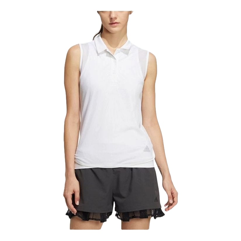 (WMNS) adidas Statement HEAT.RDY Mesh Sleeveless Polo Shirt Asia Sizing 'White' HB3540