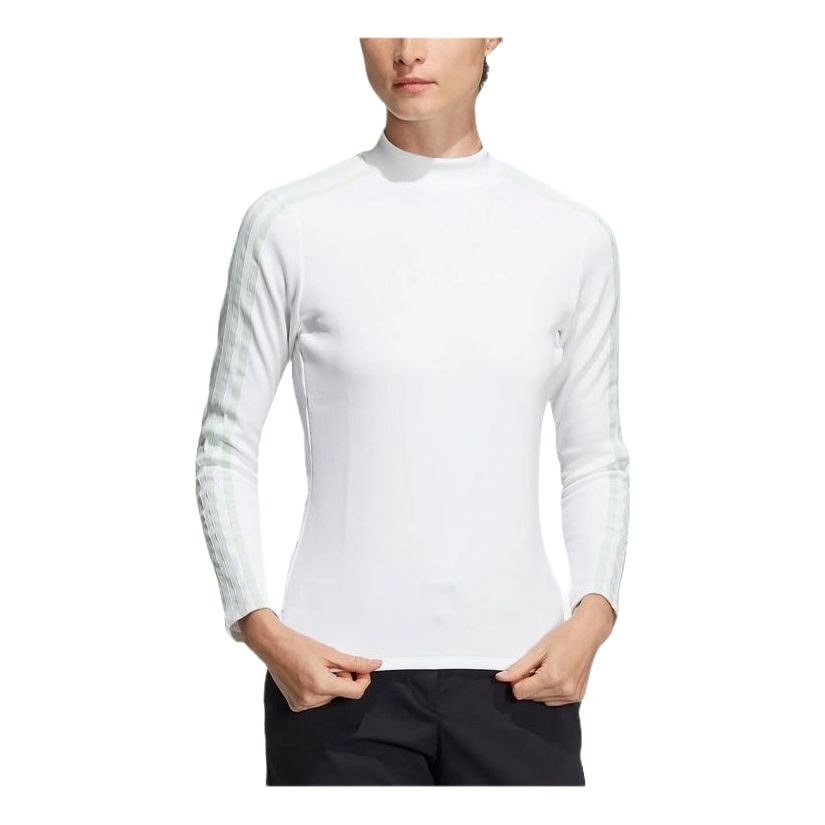 (WMNS) adidas AEROREADY 3-Stripes Mock Neck Long Sleeve T-Shirt Asia Sizing 'White' HG8280