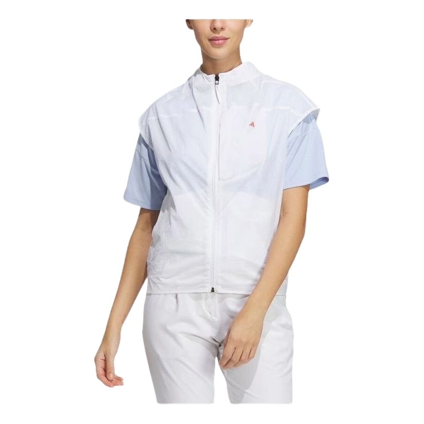 (WMNS) adidas Lightweight Full-Zip Wind Vest Asia Sizing 'White' HT0020