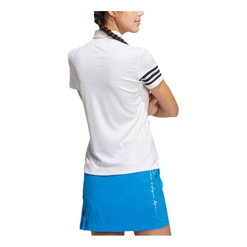 (WMNS) adidas AEROREADY Debossed Polo Shirt Asia Sizing 'White' HA0229