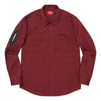 Supreme Rose L/S Work Shirt 'Burgundy Black' SUP-FW18-102