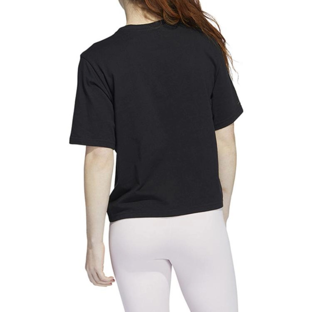 (WMNS) adidas Water Tiger Graphic Crop T-Shirt Asia Sizing 'Black' H57401