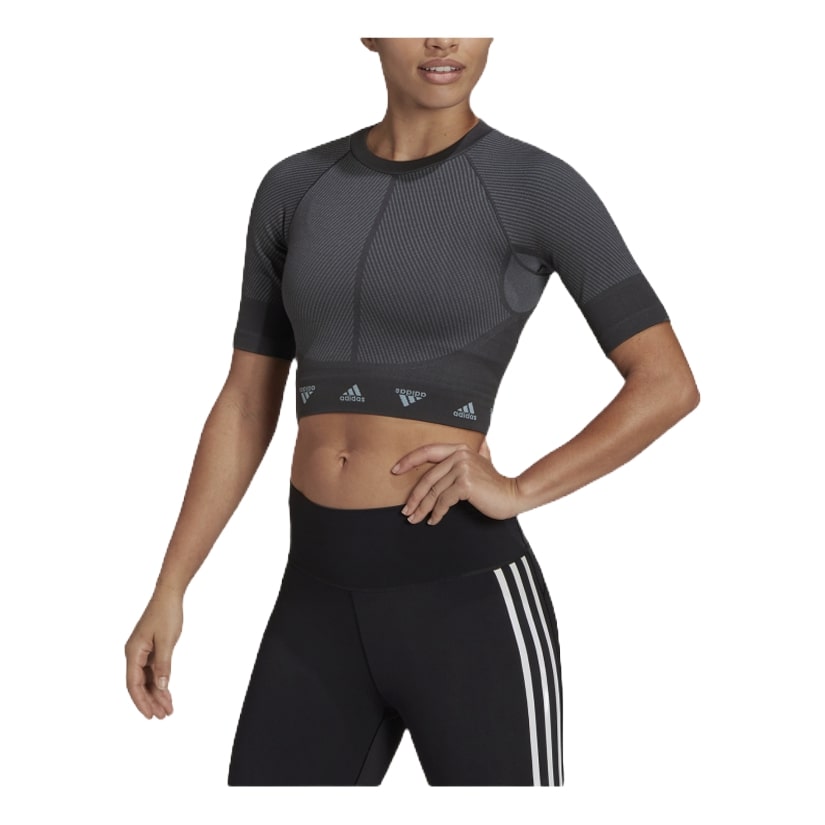 (WMNS) adidas AEROKNIT Training T-Shirt Asia Sizing 'Grey' HD9566