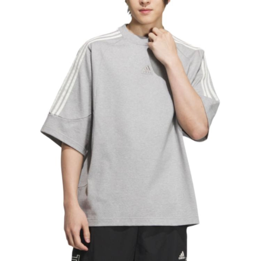 adidas Logo T-Shirt Asia Sizing 'Grey' JI6644