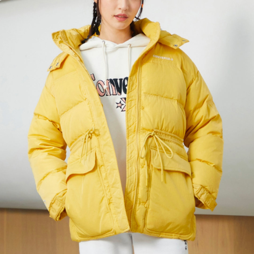 (WMNS) Converse Cargo Hooded Down Jacket Asia Sizing 'Yellow' 10021994-A03