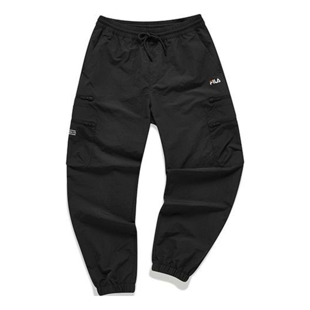 FILA FUSION Multi-Pocket Solid Color Woven Pants 'Black' T11M133803F-BK