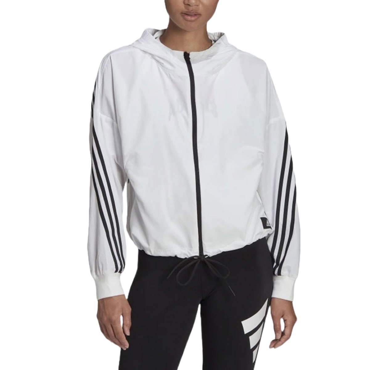 (WMNS) adidas Sportswear Future Icons Woven Windbreaker Asia Sizing 'White Black' HE4177