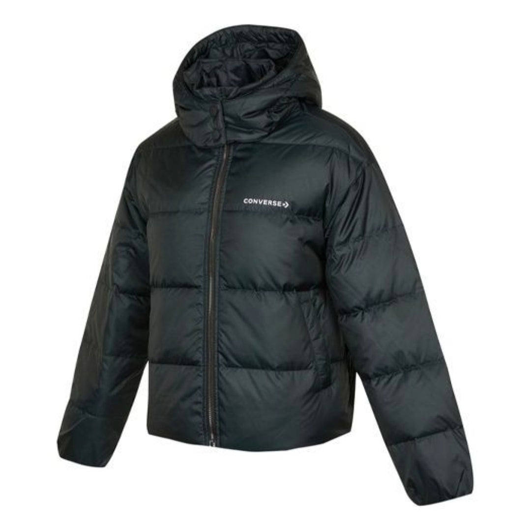 (WMNS) Converse Short Down Textile Jacket Asia Sizing 'Black' 10021998-A01