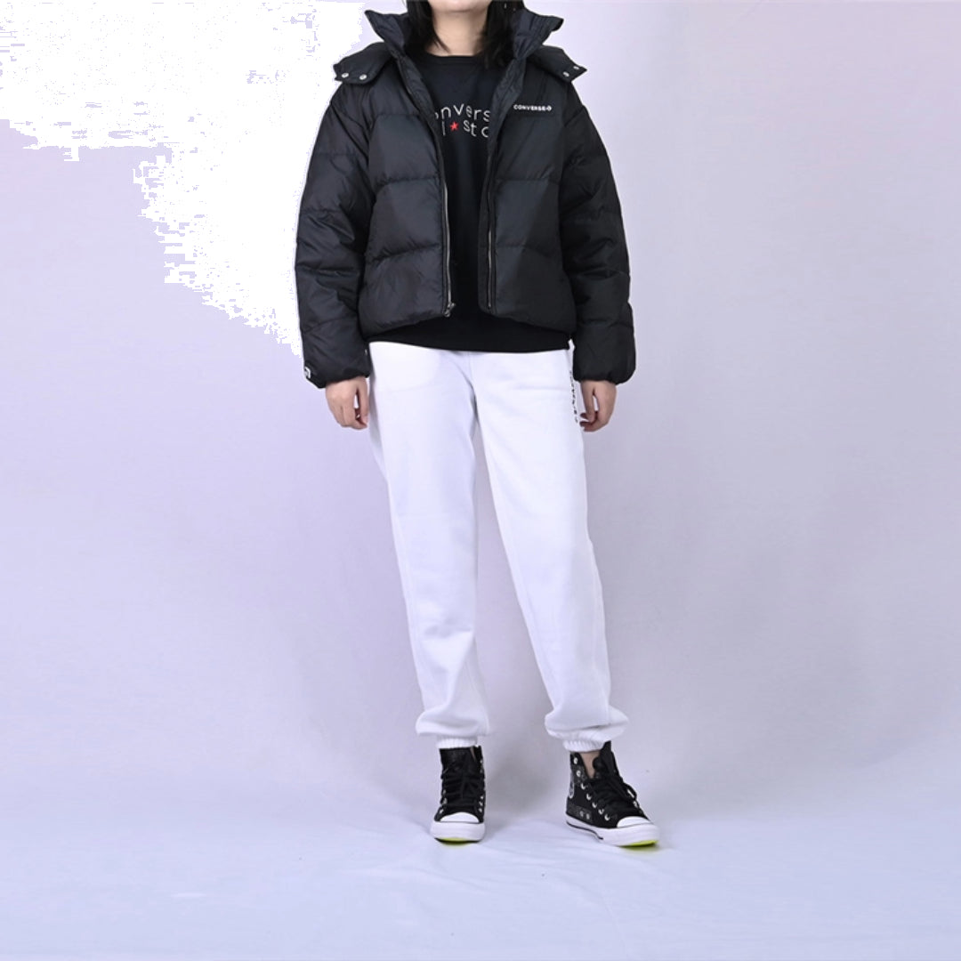 (WMNS) Converse Short Down Textile Jacket Asia Sizing 'Black' 10021998-A01