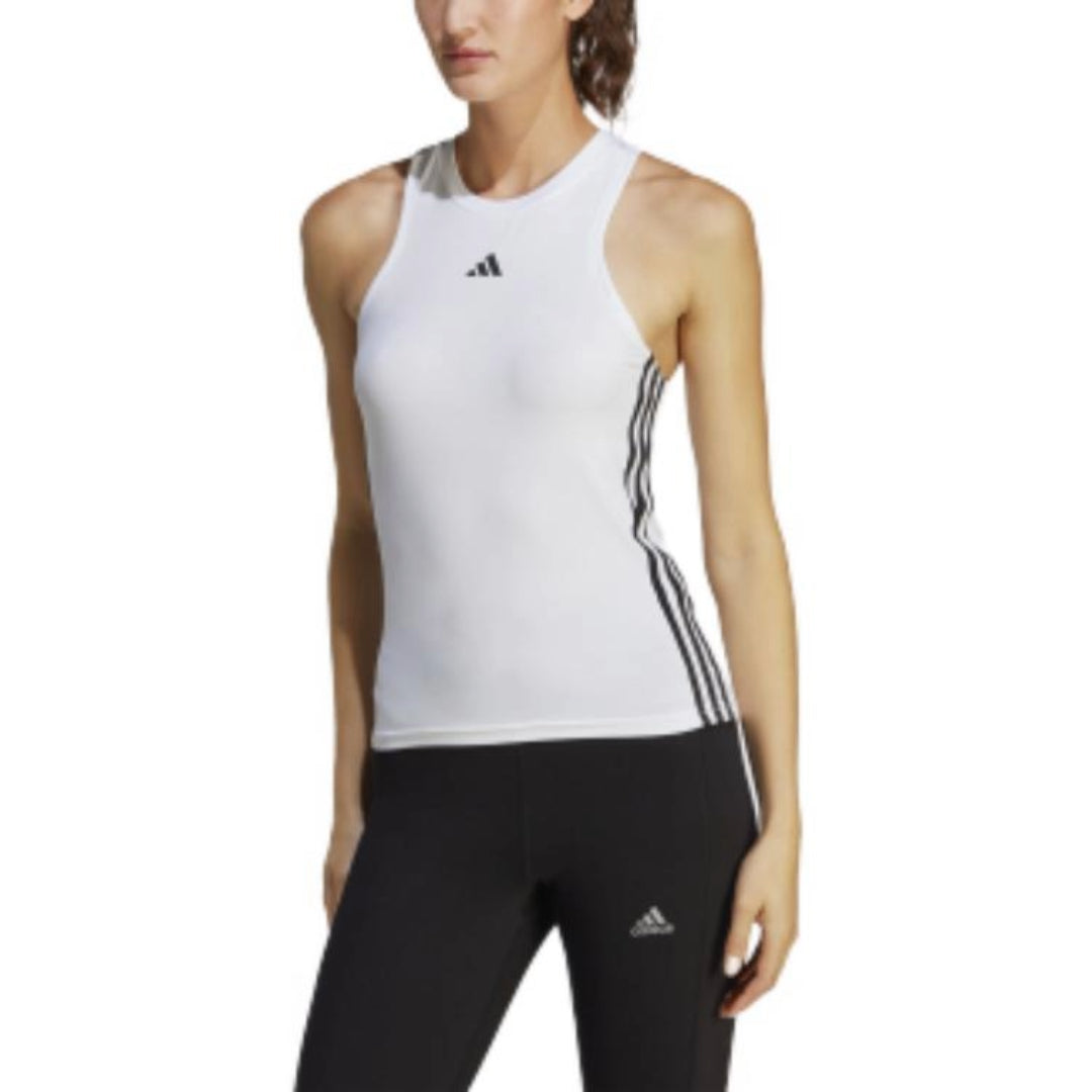 (WMNS) adidas Aeroready Train Essentials Regular 3-Stripes Tank Top Asia Sizing 'White black' HT9514