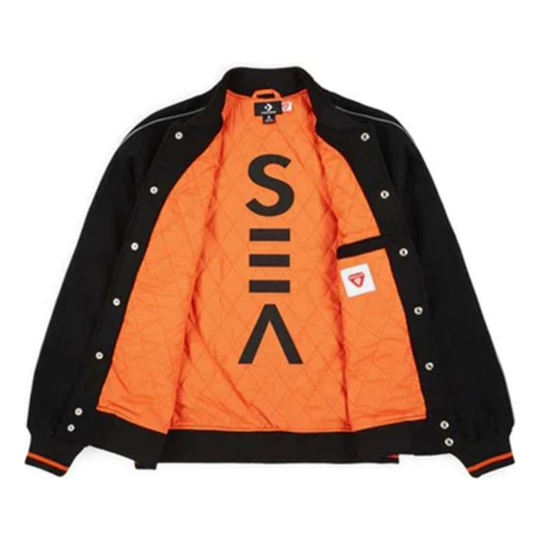 Converse x Vince Staples Insulated Varsity Jacket Asia Sizing 'Black Orange' 10016952-A01