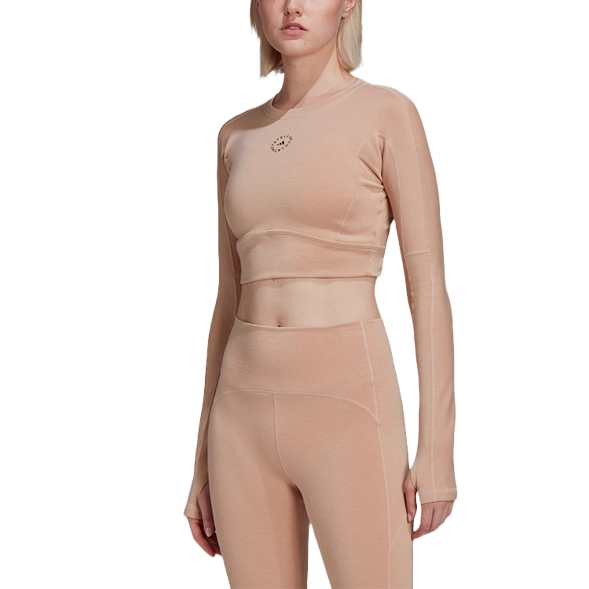(WMNS) adidas by Stella McCartney TrueStrength Cropped Long Sleeve Asia Sizing 'Pink' HD9060