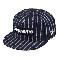 Supreme Text Stripe New Era 'Navy White' SUP-SS19-175
