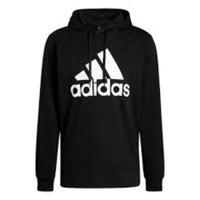 adidas Essentials Logo Hoodie Asia Sizing 'Black White' GV5281