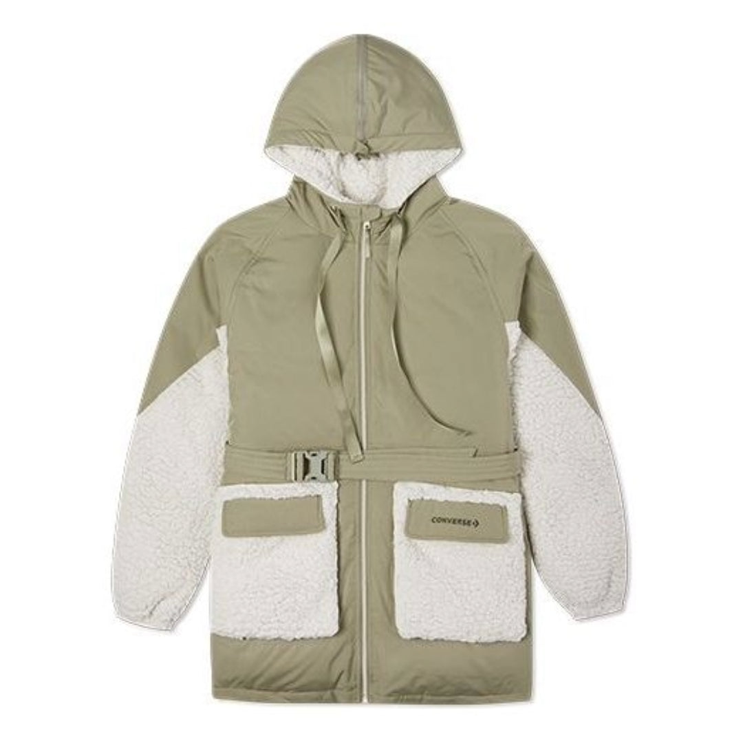 (WMNS) Converse Down Jacket Asia Sizing 'Olive Green White' 10021987-A03
