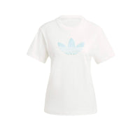 (WMNS) adidas Monogram Trefoil T-Shirt Asia Sizing 'White Blue' IS3867