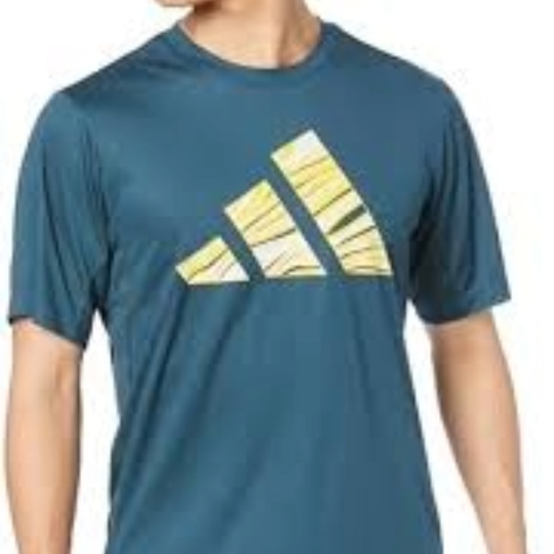 adidas HIIT Graphic Slogan Training T-Shirt Asia Sizing 'Teal Yellow' IM1134