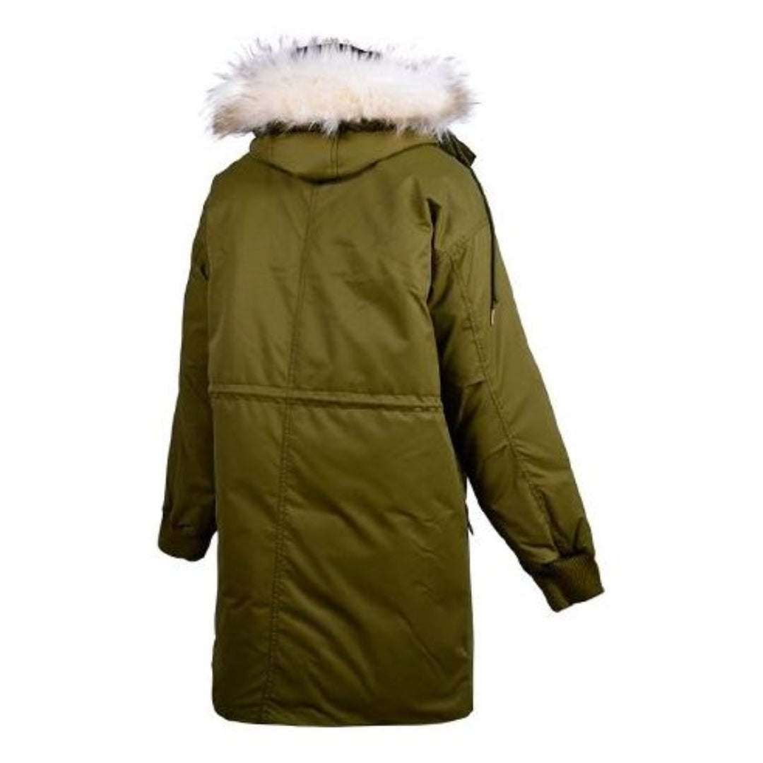 (WMNS) Converse Long Down Jacket Asia Sizing 'Olive Green' 10019430-A04