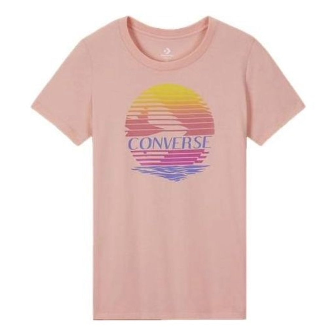(WMNS) Converse Icon Remix Classic T-Shirt Asia Sizing 'Pink Yellow' 10017094-A05