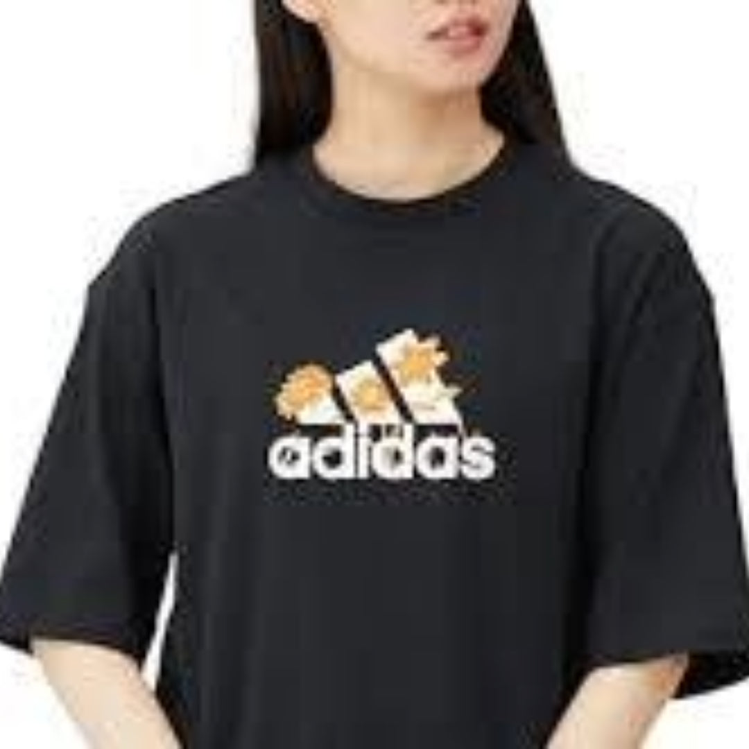 (WMNS) adidas Flower Pack Badge of Sport T-Shirt Asia Sizing 'Black White' IR5896
