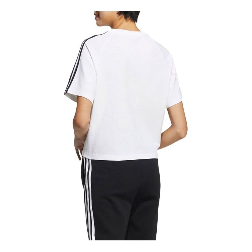 (WMNS) adidas Neo Contrast Stripe Sports T-Shirt Asia Sizing 'White HF7284