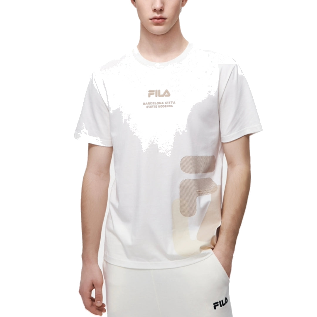 FILA Loose Fit Logo Print T-Shirt 'White Beige' F11M319104F-WT
