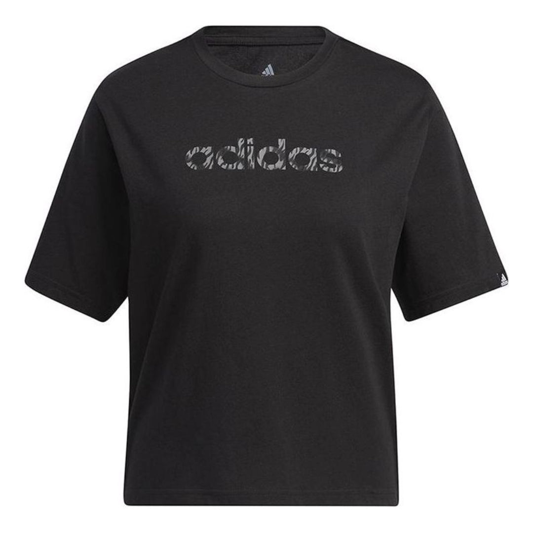 (WMNS) adidas Water Tiger Graphic Crop T-Shirt Asia Sizing 'Black' H57401