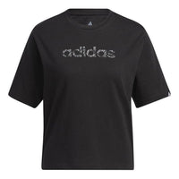 (WMNS) adidas Water Tiger Graphic Crop T-Shirt Asia Sizing 'Black' H57401