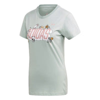 (WMNS) adidas V-Neck Illu T-Shirt Asia Sizing 'Green' GD5770