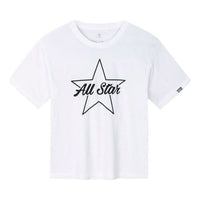 (GS) Converse Logo Printed T-Shirt Asia Sizing 'White Black' CV2422028GS-001