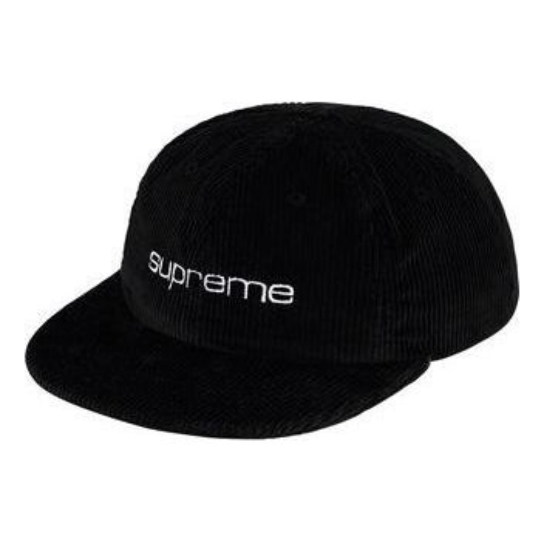 Supreme Corduroy Compact Logo 6-Panel 'Black White' SUP-SS19-183