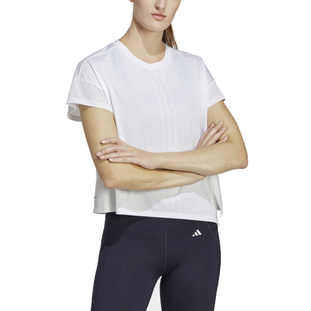 (WMNS) adidas HIIT AEROREADY Quickburn Training T-Shirt 'White' HY5408